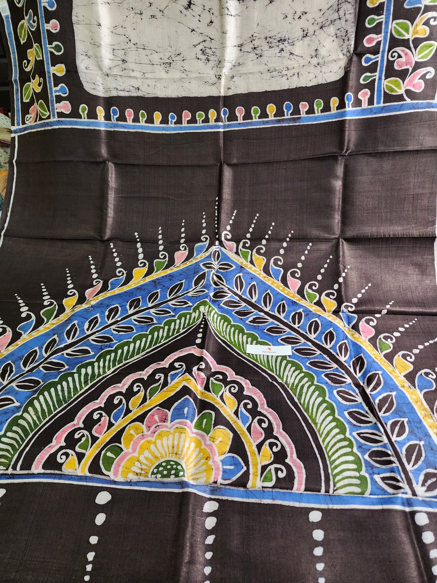 Batik on Pure silk saree