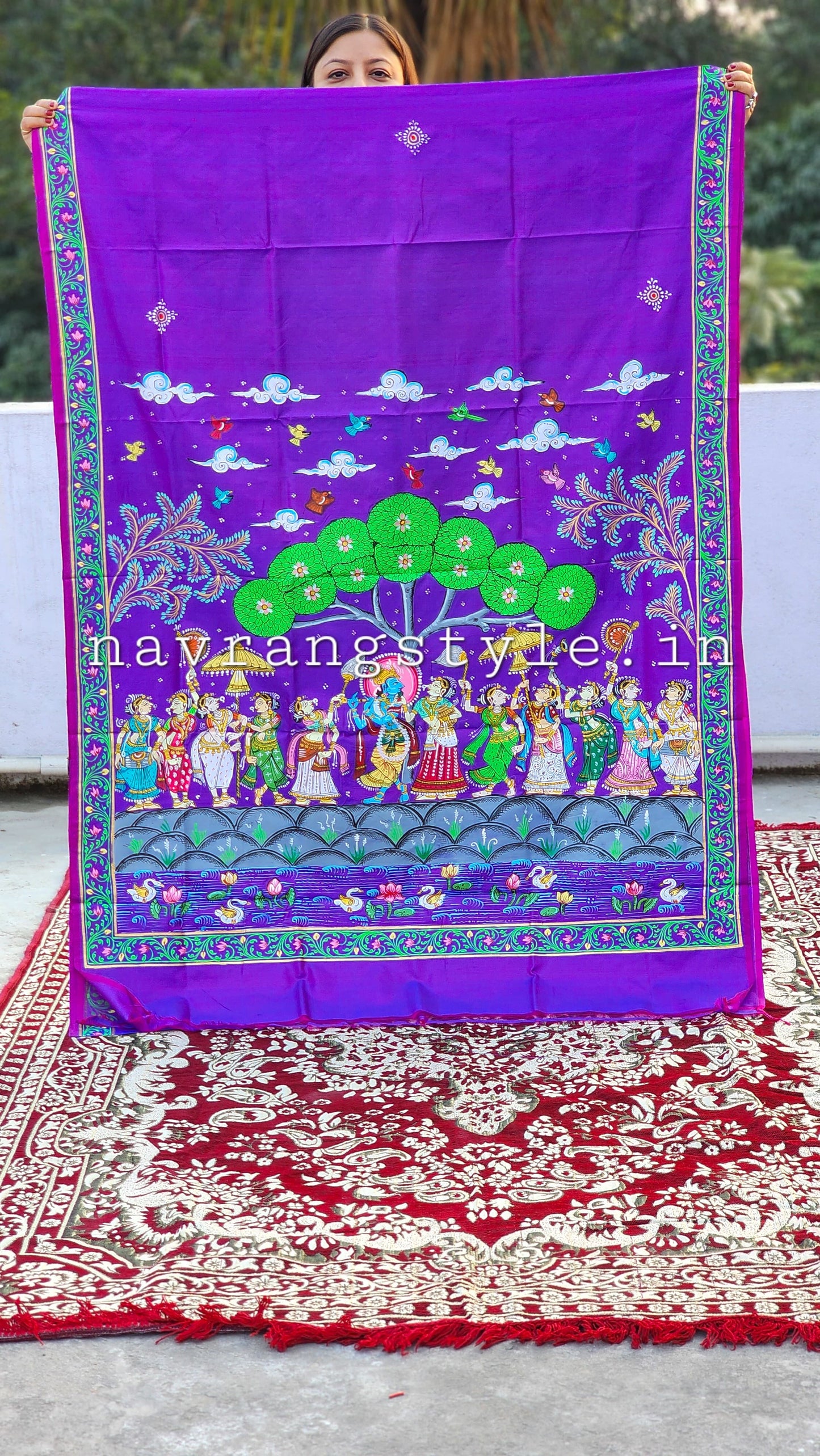 Rasleela Pattachitra Silk Saree
