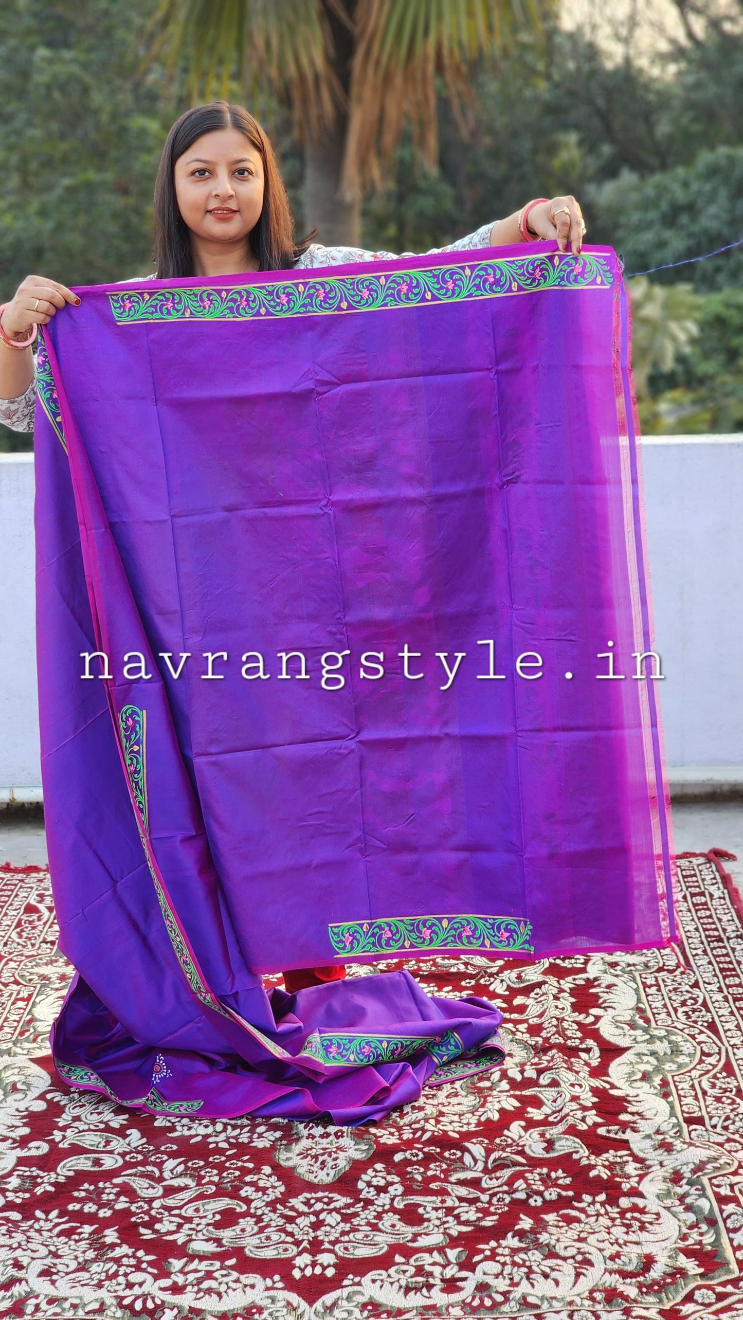 Rasleela Pattachitra Silk Saree