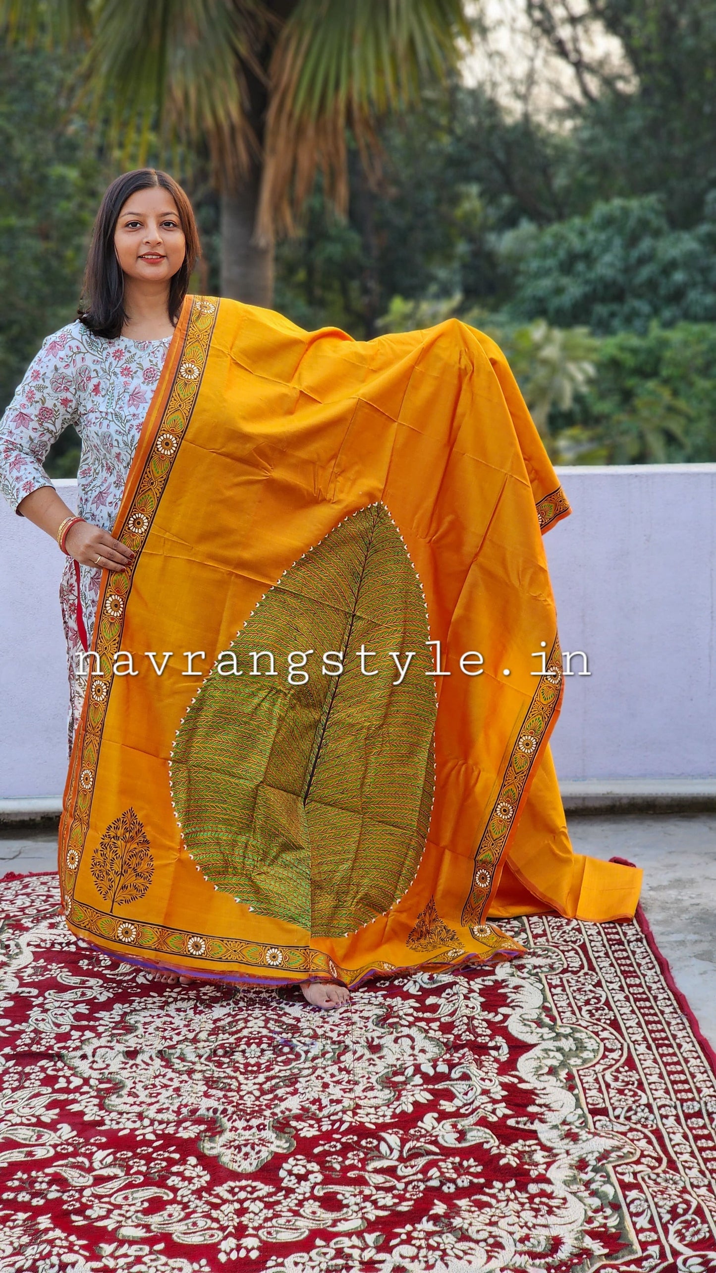 Tree of Life Pattachitra Silk saree
