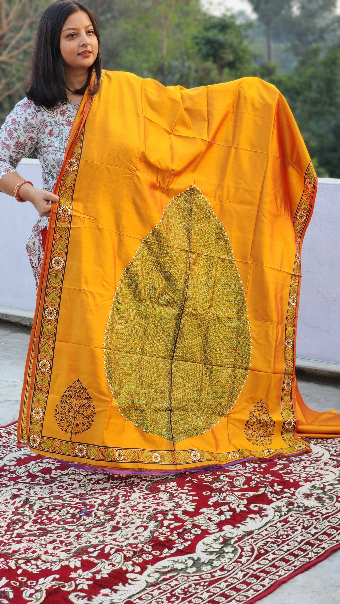 Tree of Life Pattachitra Silk saree
