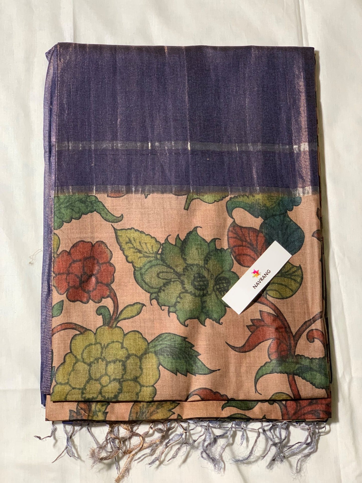 Floral Printed Tussar silk Saree