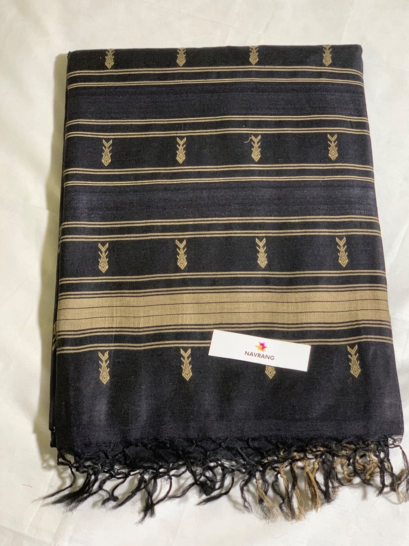 Woven Fish motif Tussar silk Saree