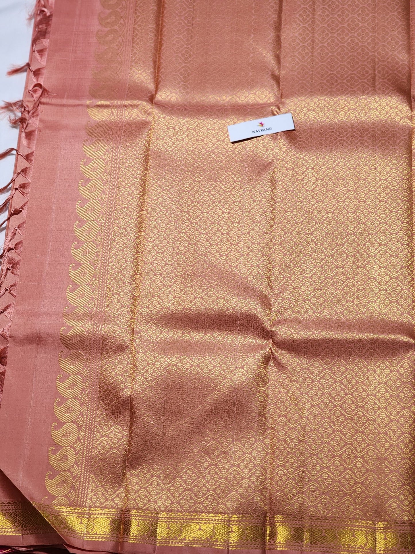 Pastel dual Shade pure Silk Kanchipuram Saree