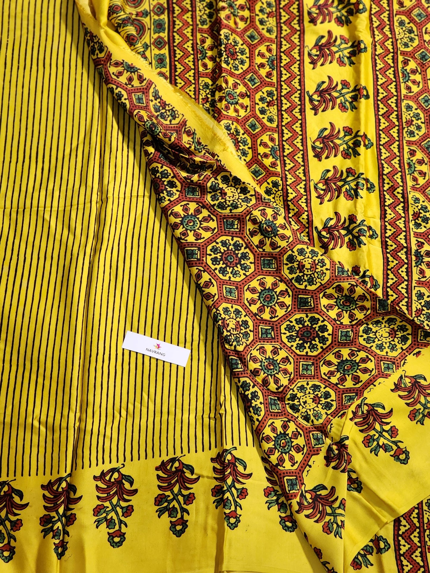 Haldi - Handcrafted Ajrakh Modal Silk Saree