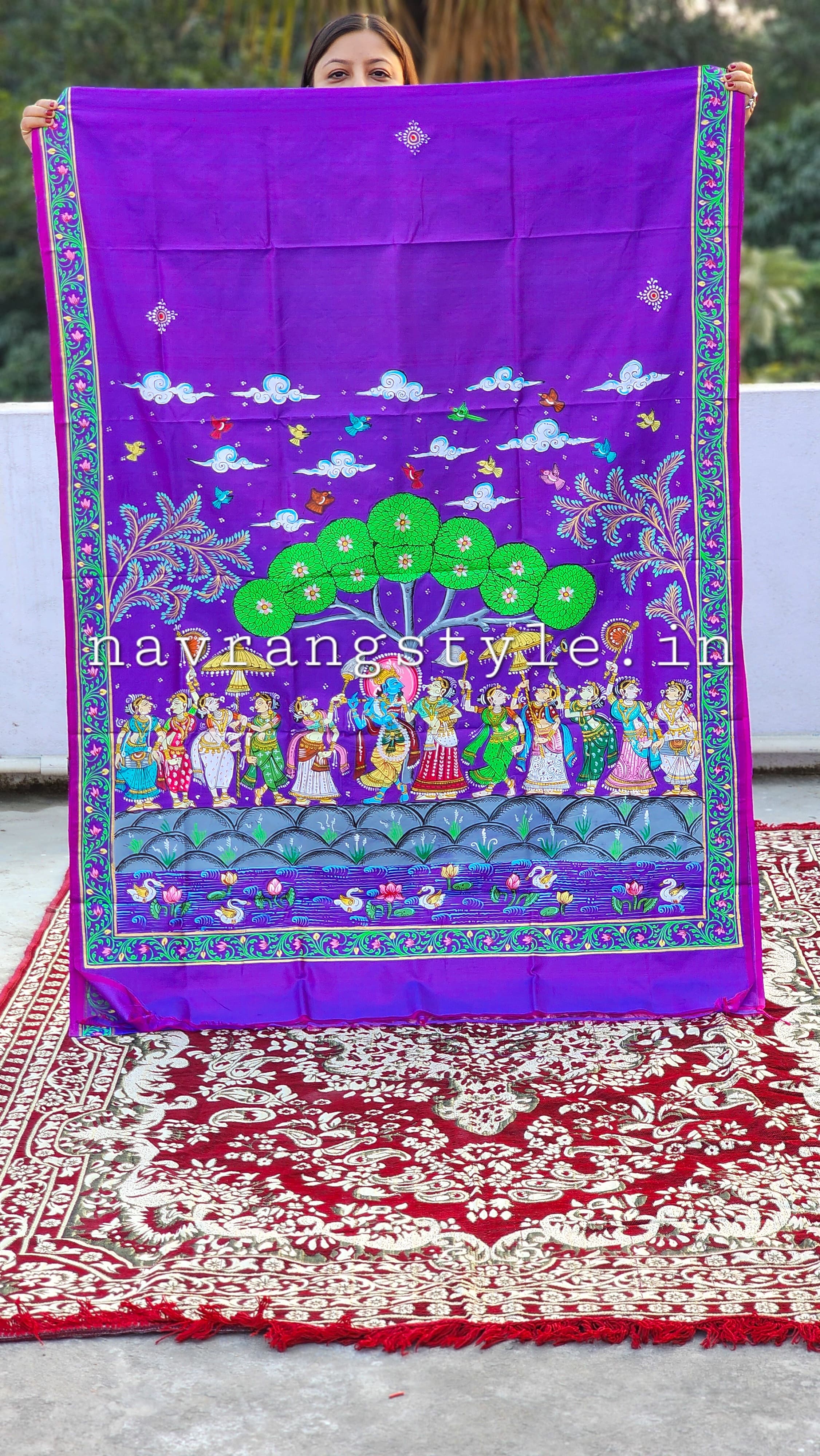 Pattachitra - Handpainted Saree – Navrangstyle