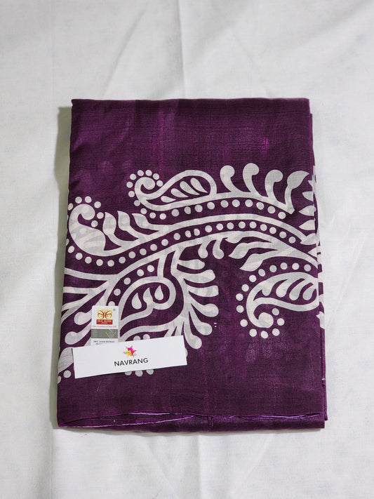 Block printed Pure silk saree