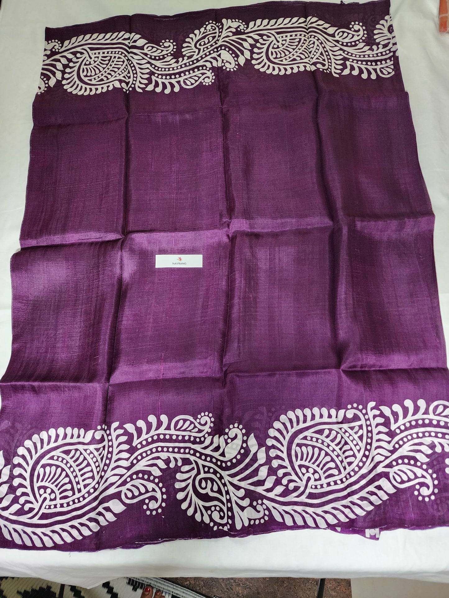 Block printed Pure silk saree