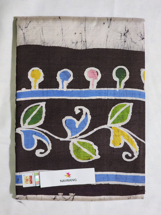 Batik on Pure silk saree