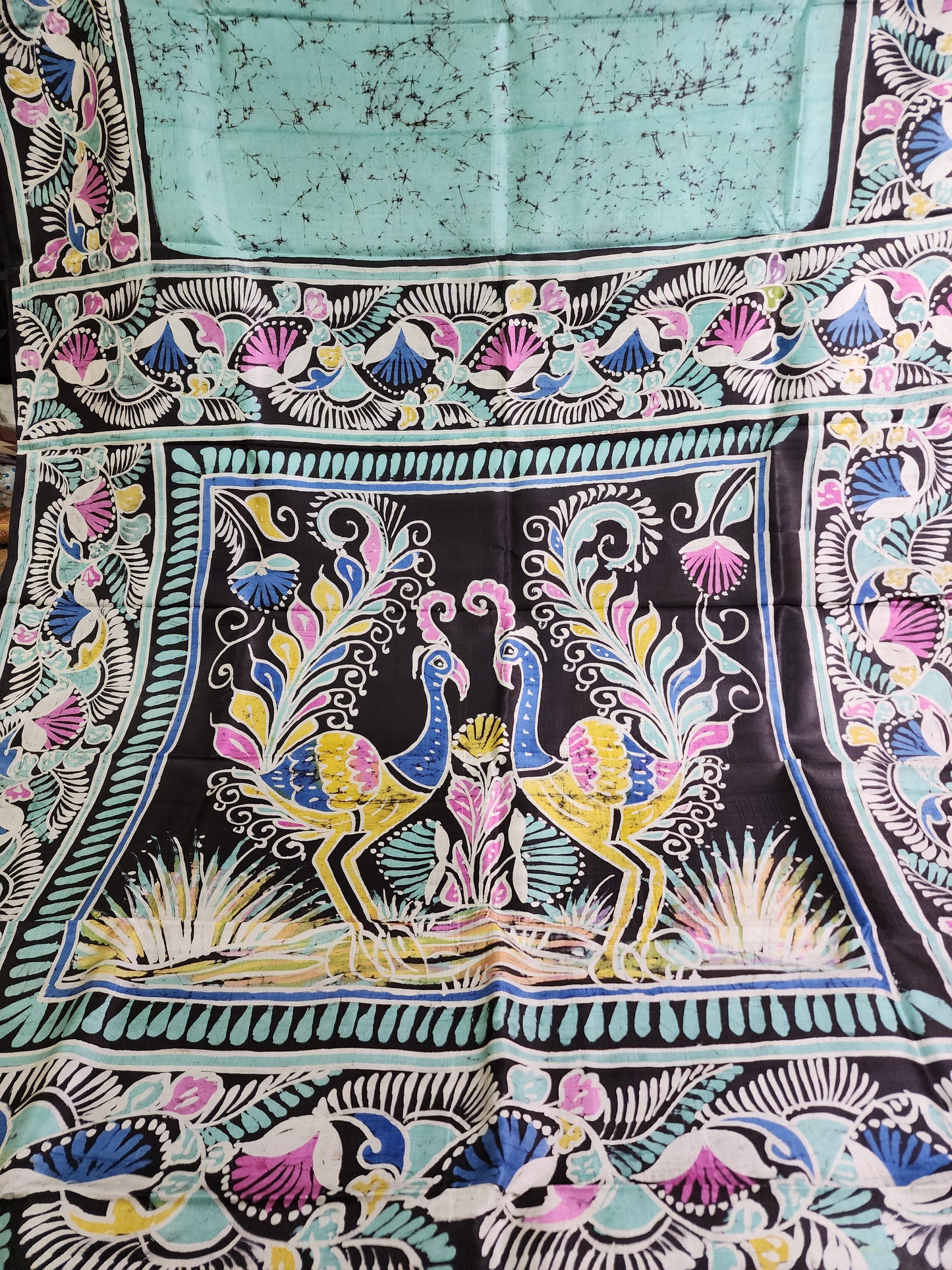 Batik on Pure silk Saree