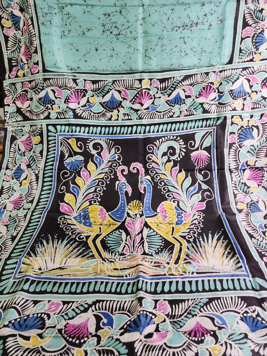 Batik on Pure silk Saree