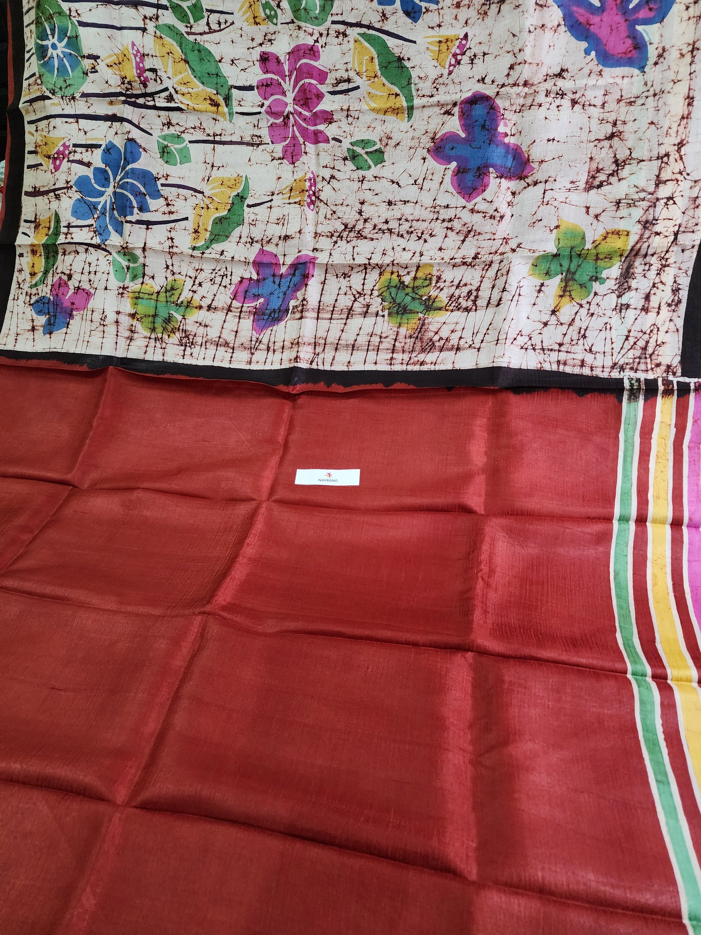 Batik on Pure silk saree