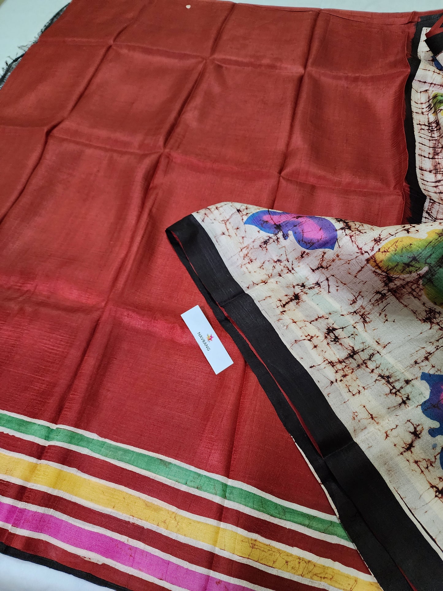 Batik on Pure silk saree