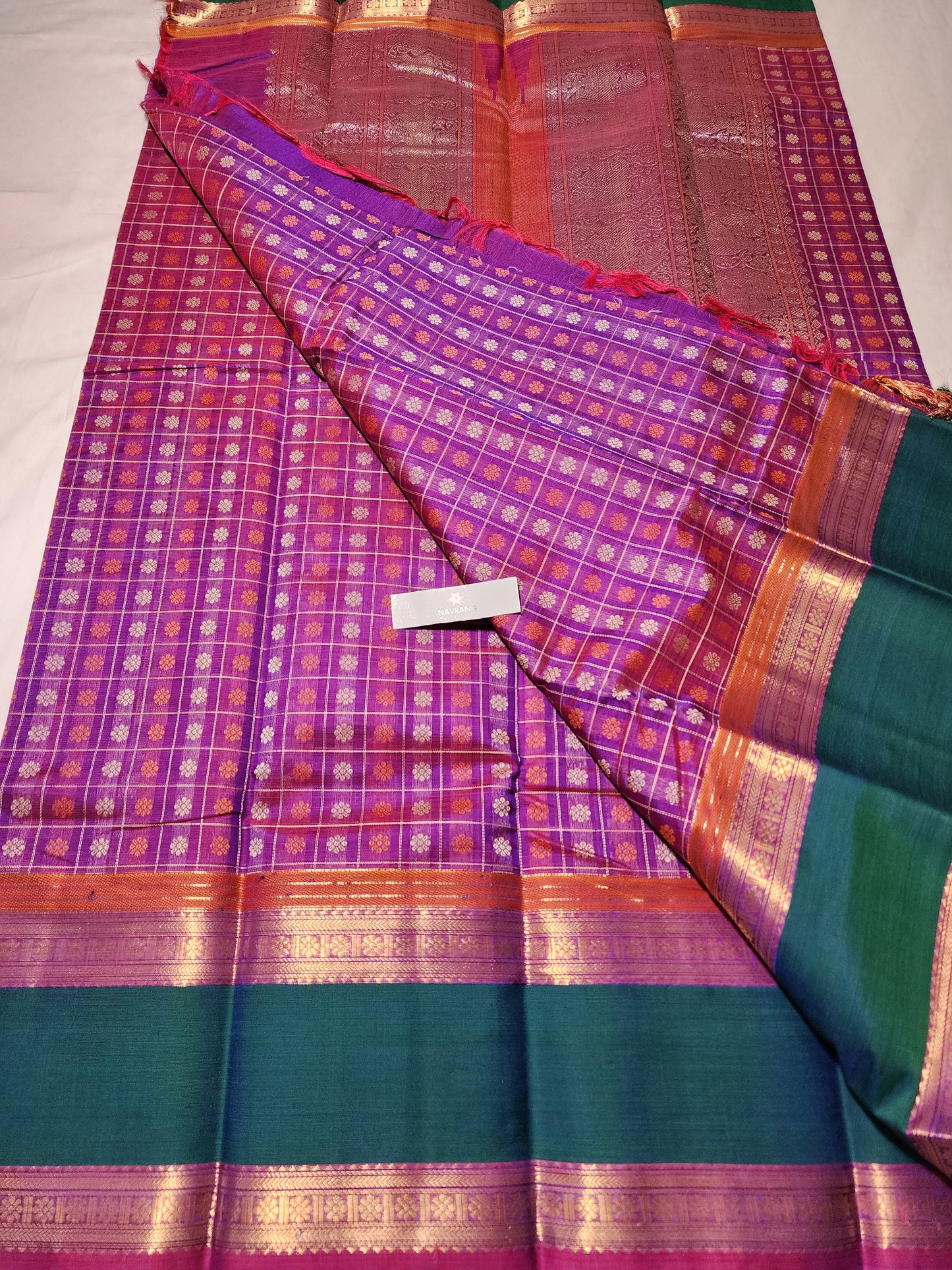 1000 Buta Kanchipuram silk cotton saree