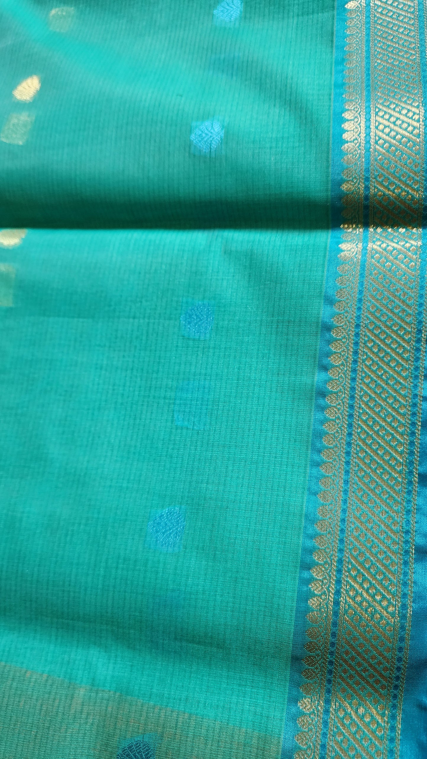 Green Semi maheshwari with all over Boota