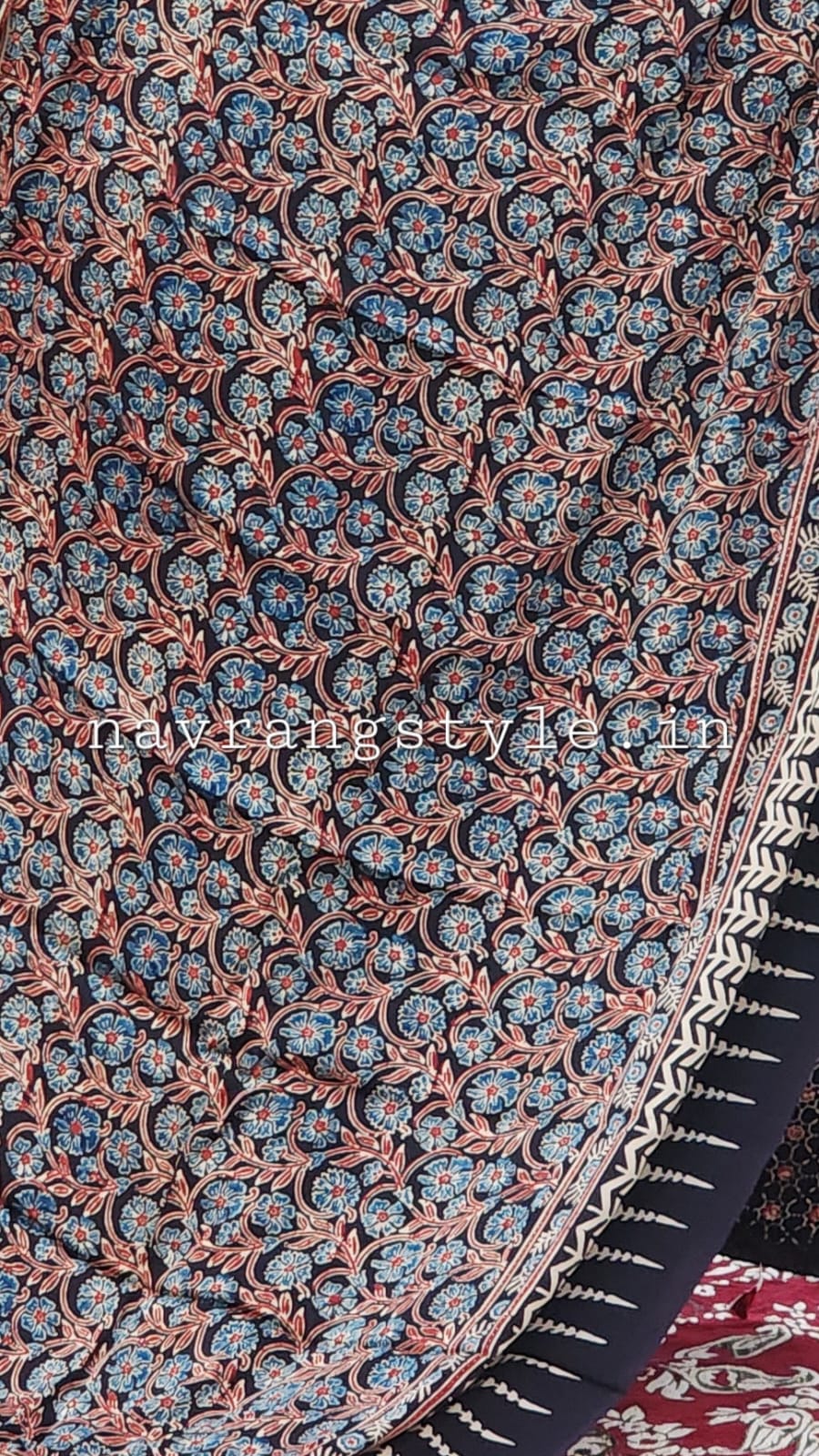 Phool - Handcrafted Ajrakh Modal Silk Saree