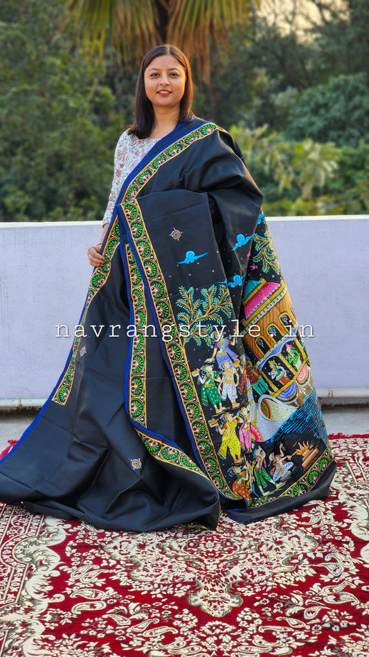 Boita Bandana Pattachitra Silk Saree