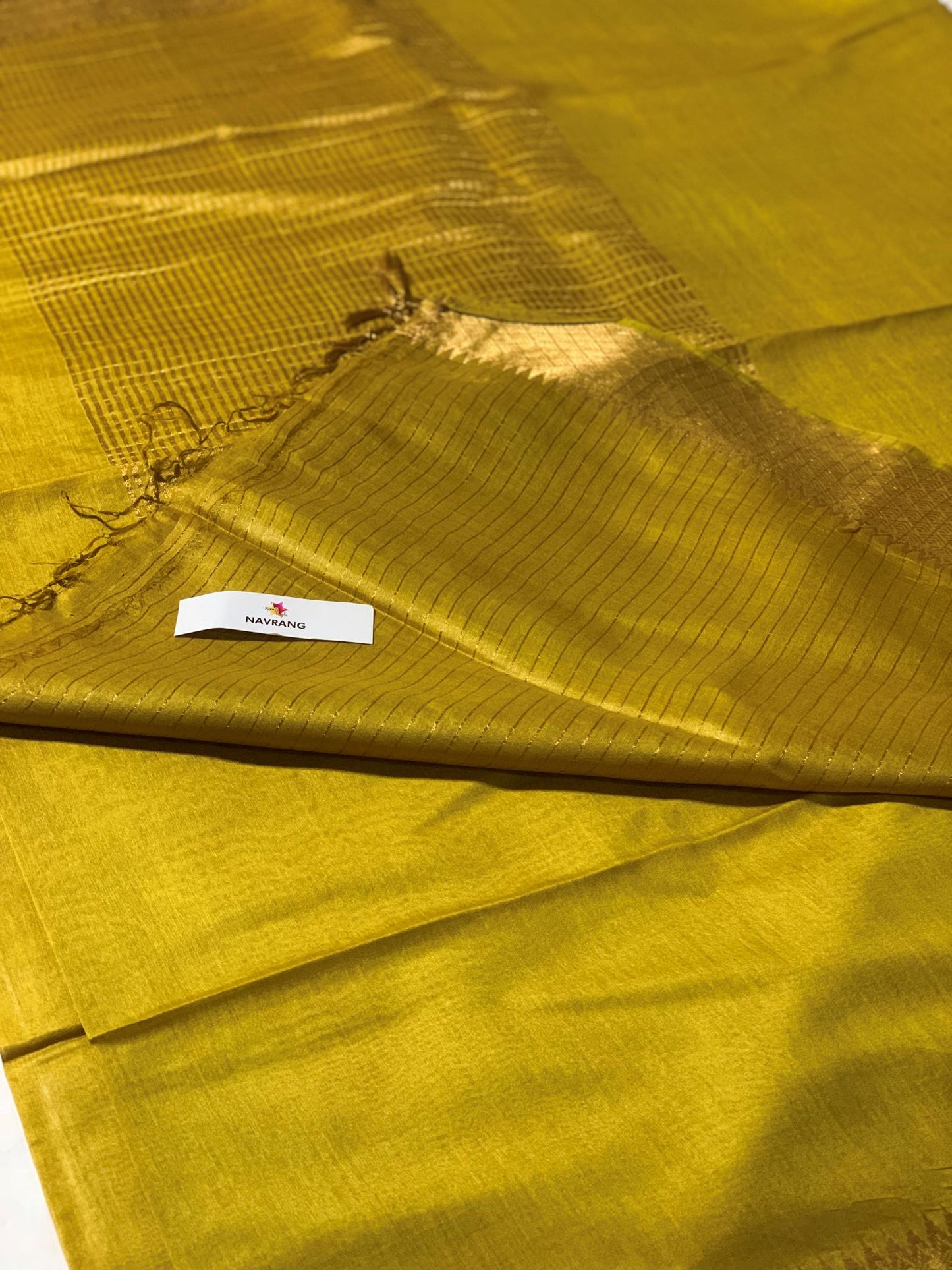 Dhani Plain Tussar Saree with Zari Border