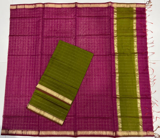 magenta-Green Kurta Dupatta set