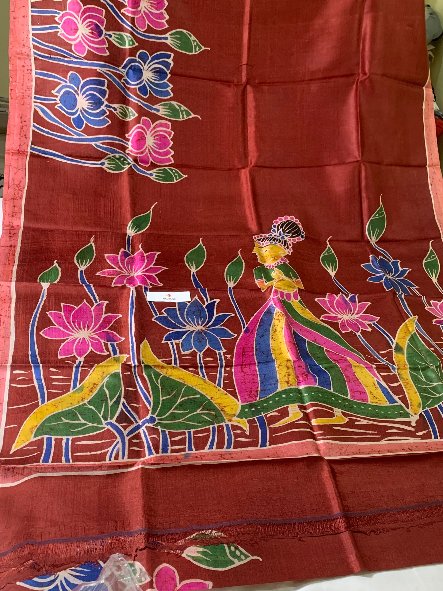 Handpainted pure silk Saree
