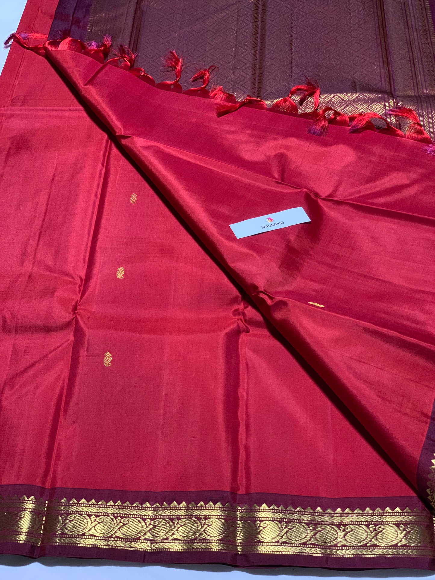 Maroon Pure Silk Kanchipuram Saree