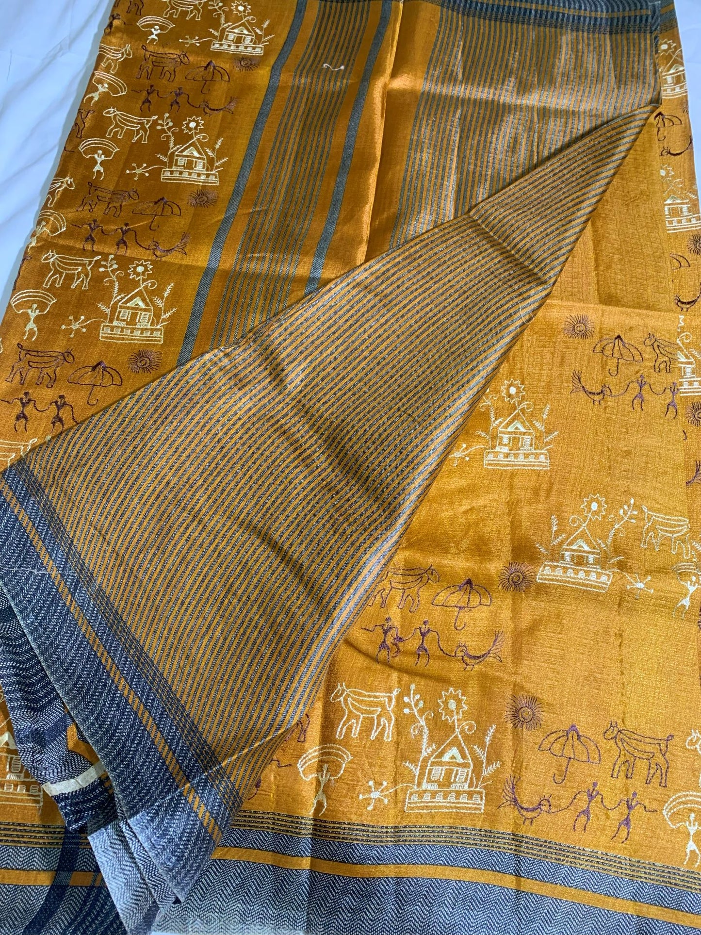 Embroidered mix Cotton Saree