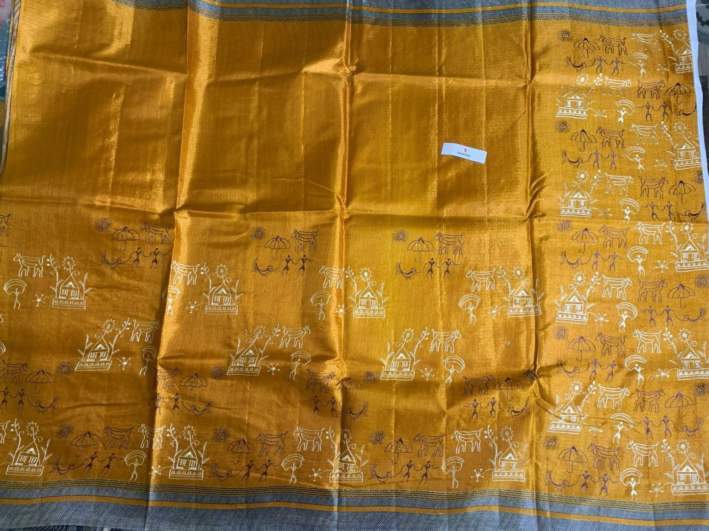 Embroidered mix Cotton Saree
