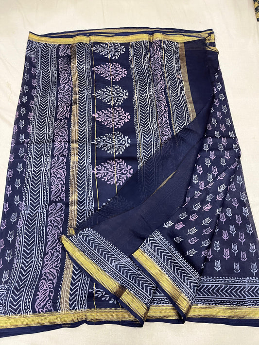 Maheshwari Block printed Saree IX
