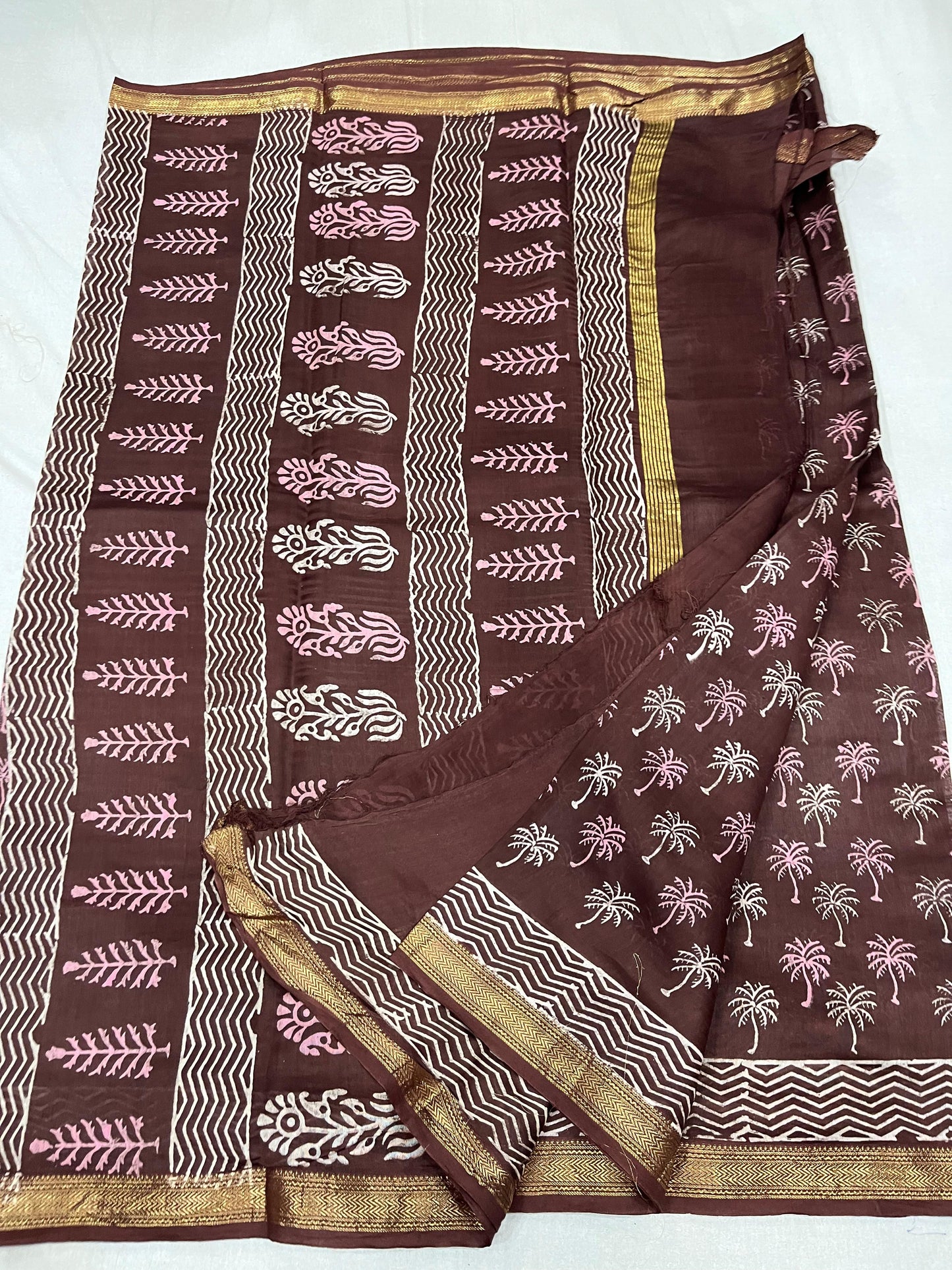 Maheshwari Block printed Saree VII