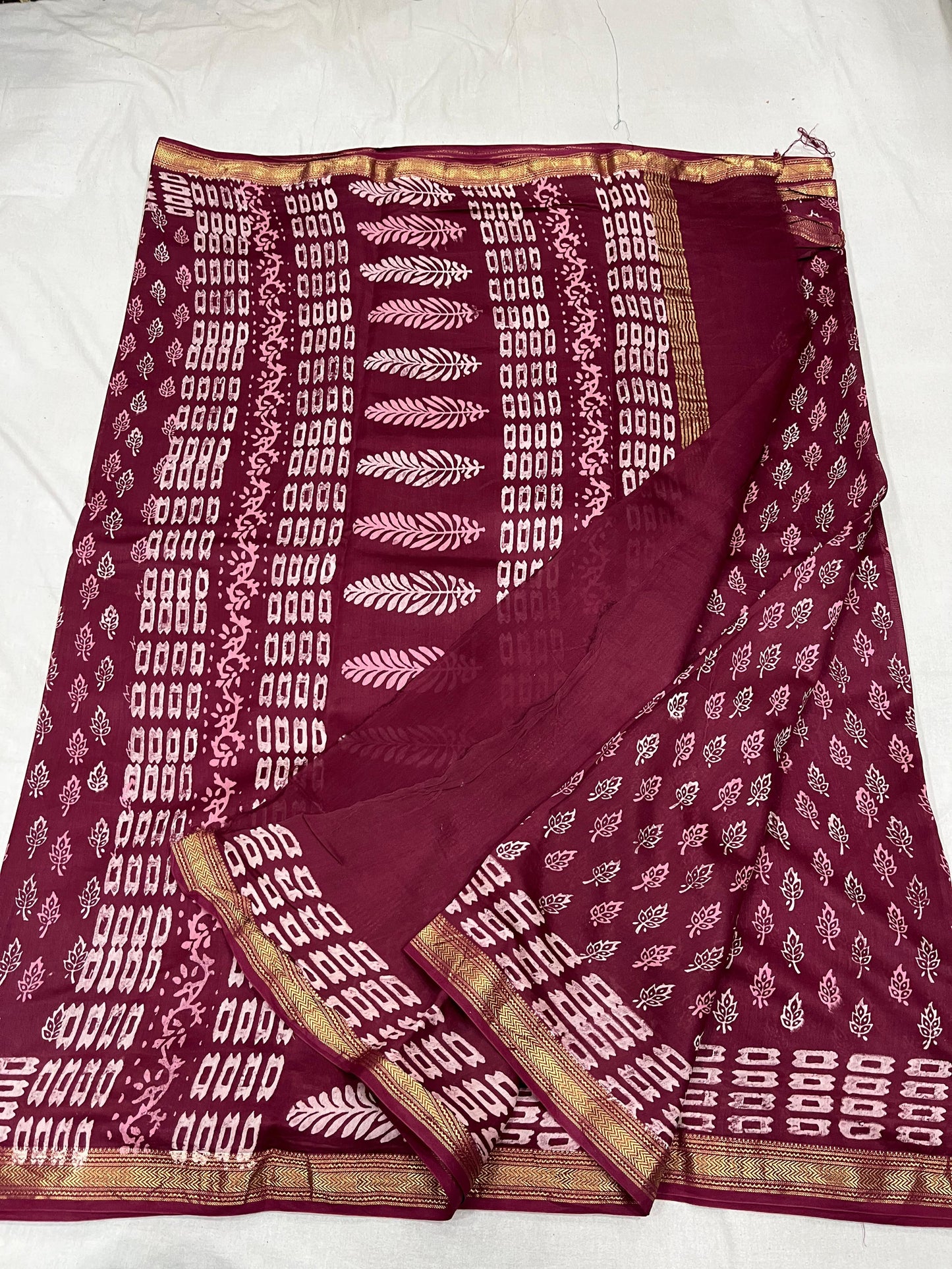 Maheshwari Block printed Saree IV