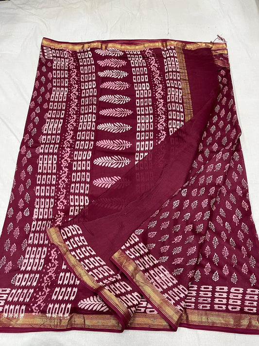 Maheshwari Block printed Saree IV