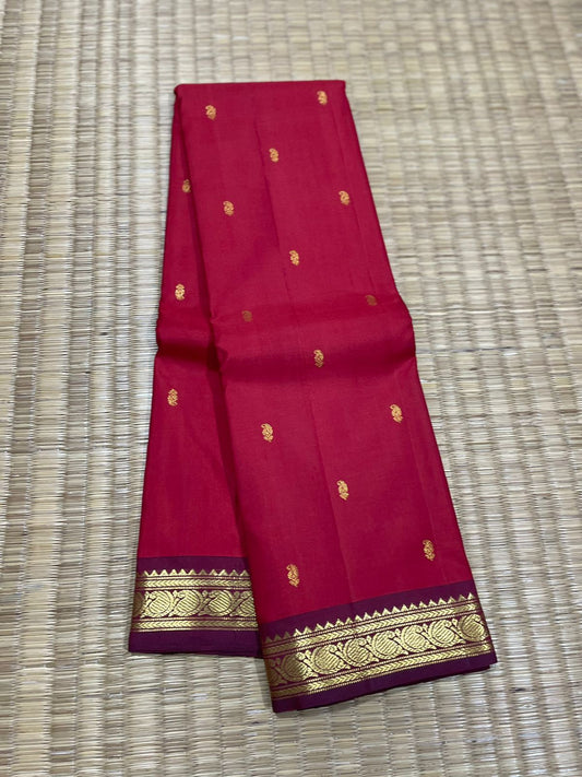 Maroon Pure Silk Kanchipuram Saree