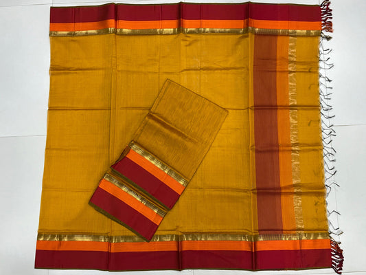 Mustard Yellow Maheshwari Kurta Dupatta set