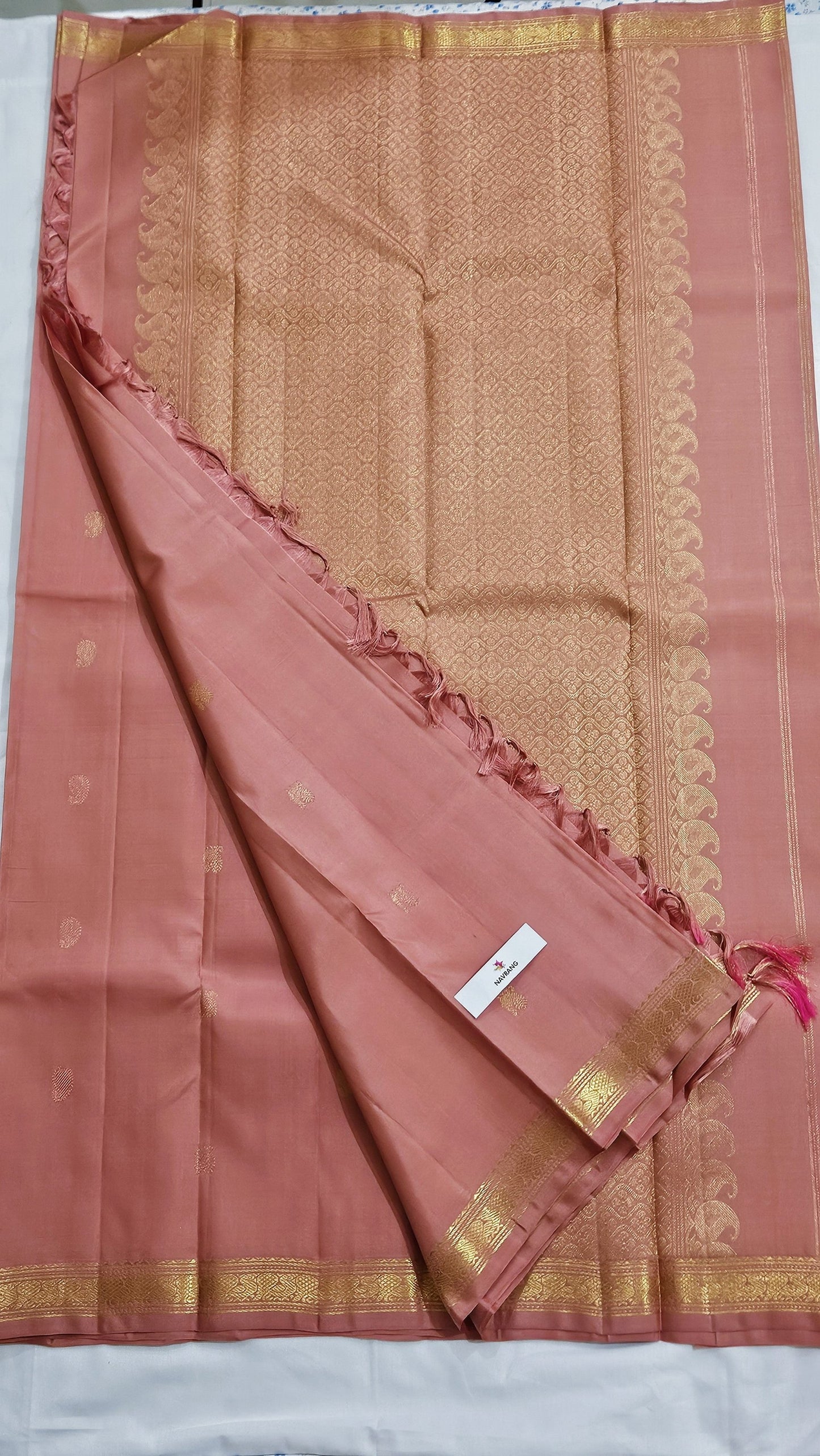 Pastel dual Shade pure Silk Kanchipuram Saree