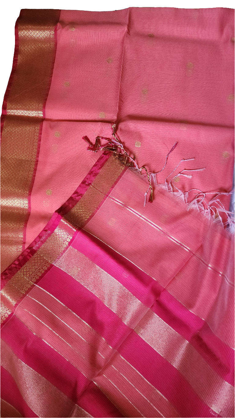 Sundar Pink Semi Maheshwari Saree