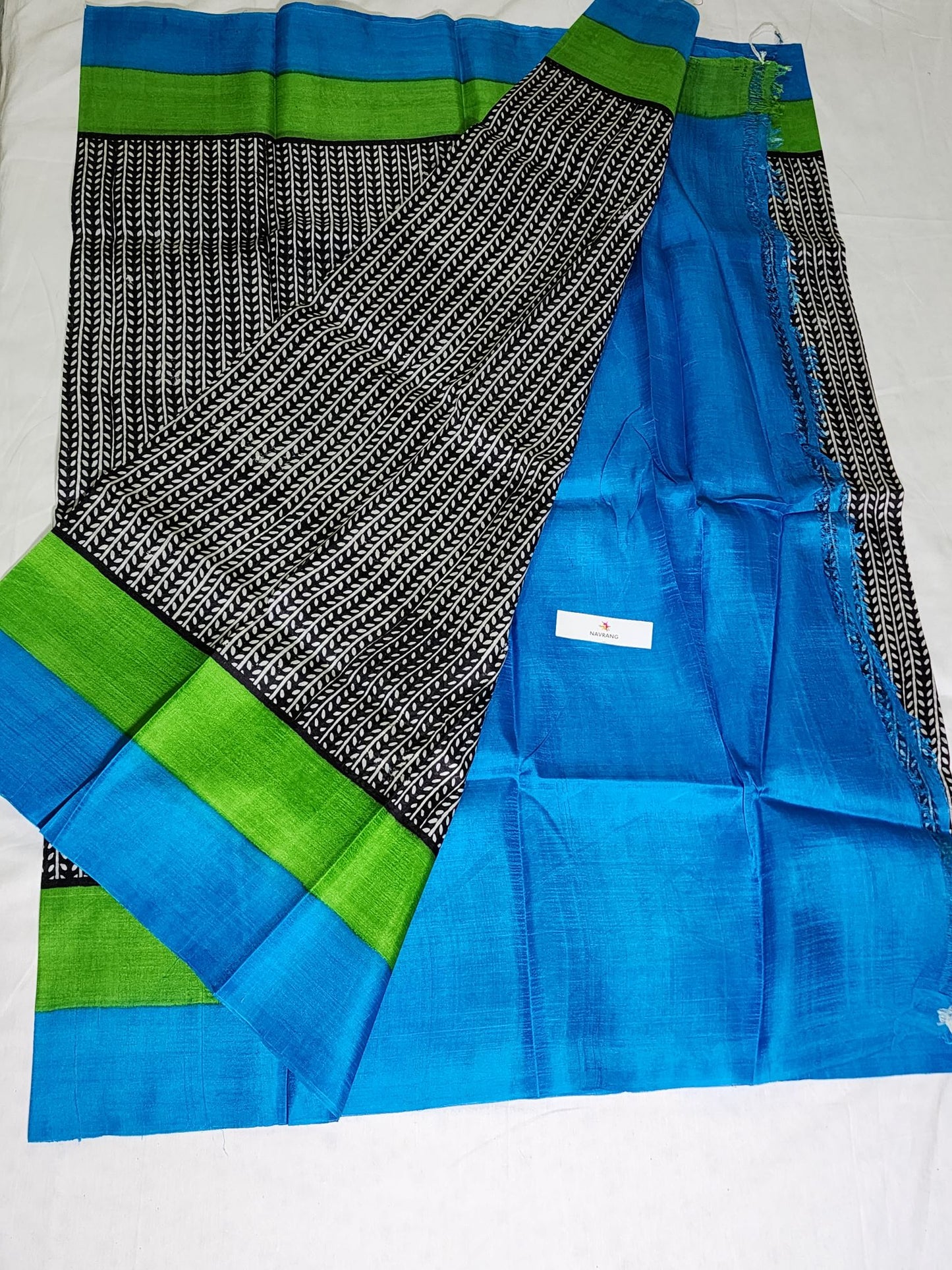 Black Stripe Murshidaabadi silk saree