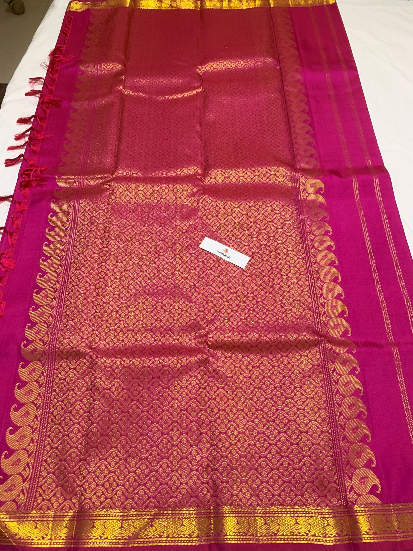 Pure Silk Kanjivaram Saree with zari motifs