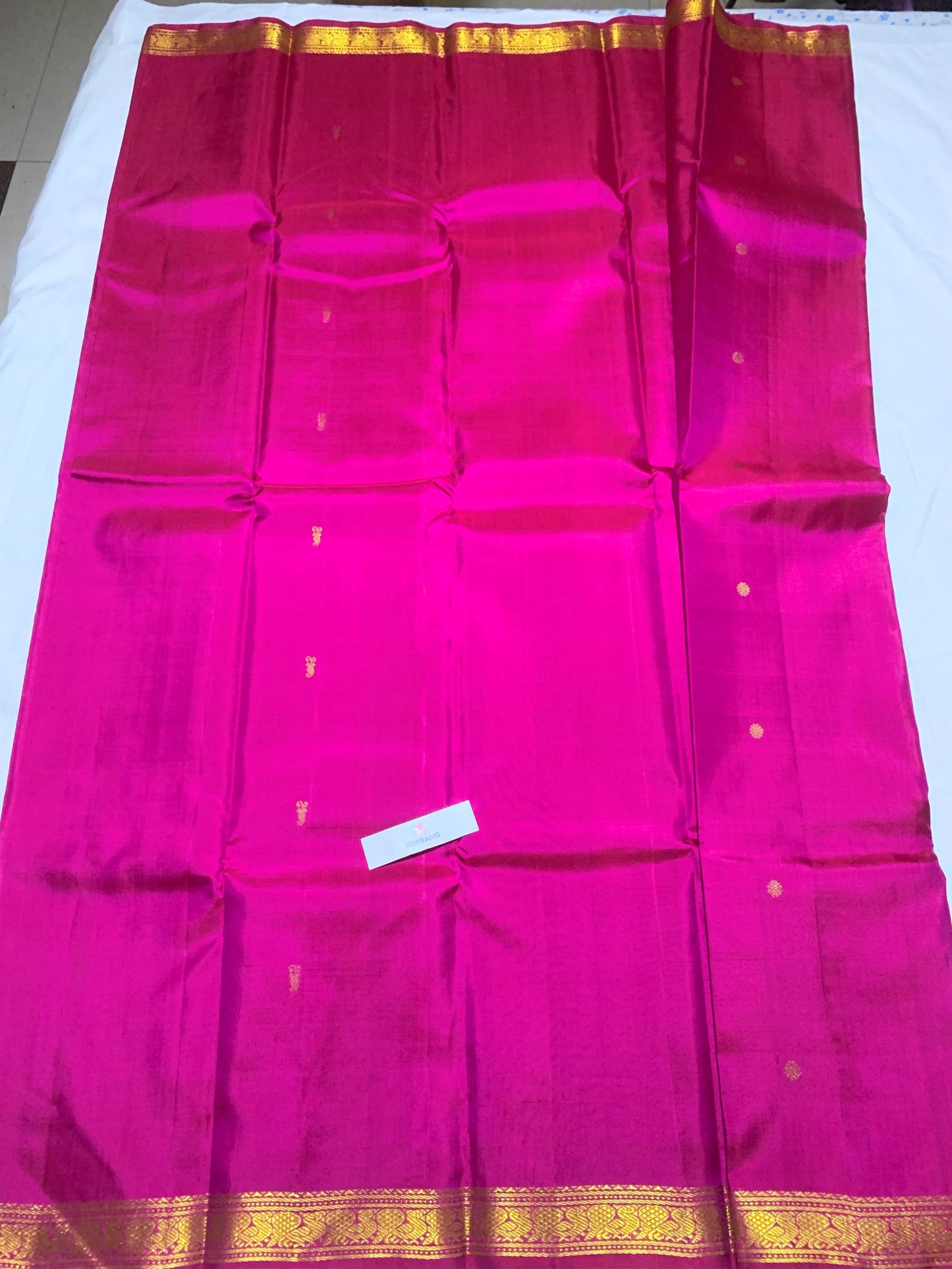 Pure Silk Kanjivaram Saree with zari motifs