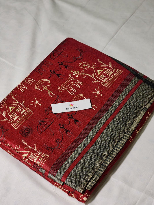 Embroidered mix Cotton Saree