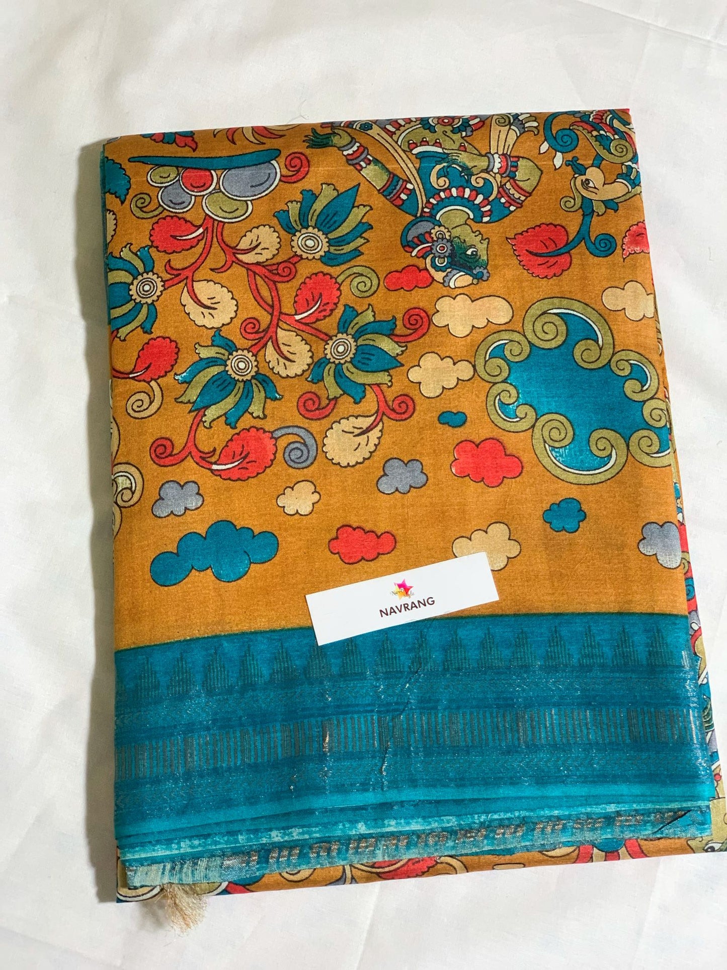 Beutiful theme Printed Tussar silk saree