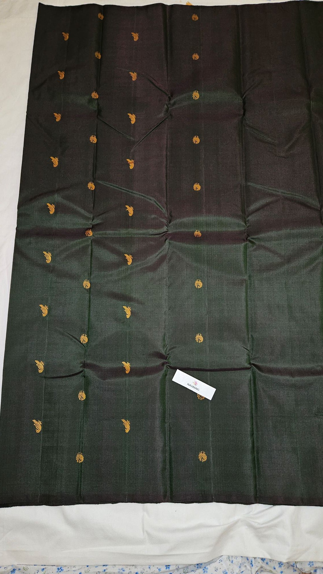 Dual Shade no Zari Pure Silk Kanjivaram Saree