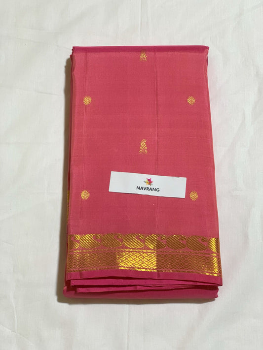 Dual Shade PInk Pure Kanjivaram silk saree