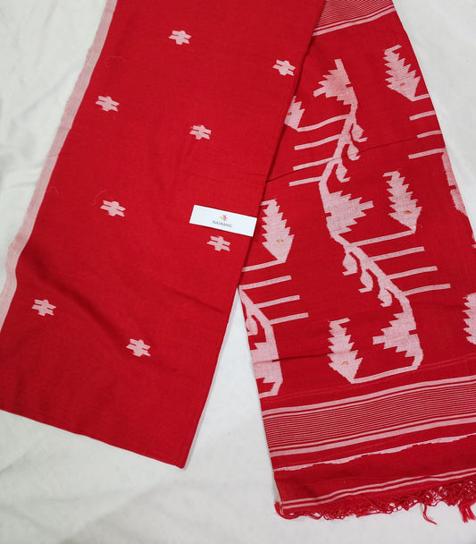 Red Cotton Saree