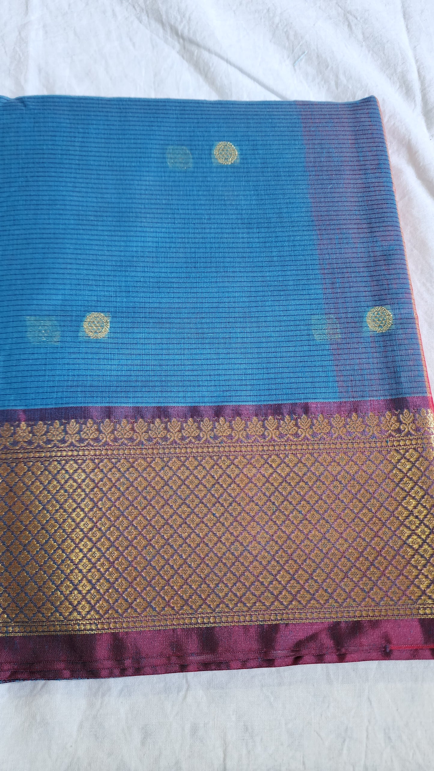 Blue Semi Maheshwari saree