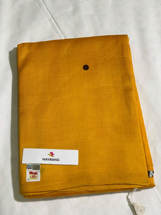 Yellow Murshidabadi silk saree  with Black stripes